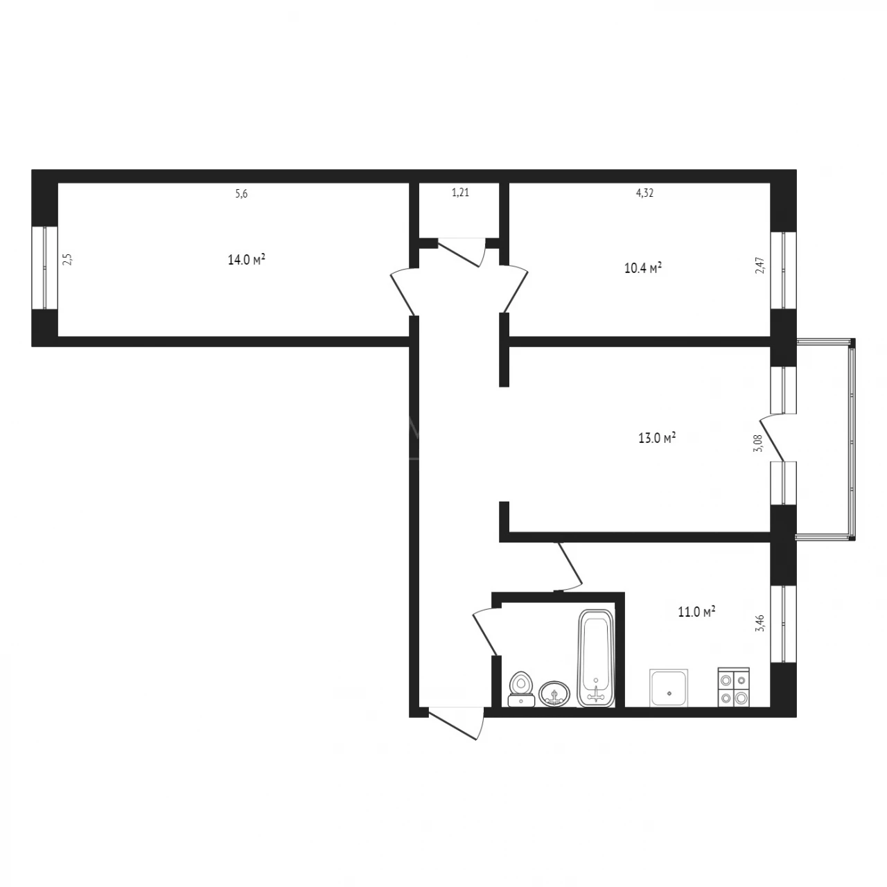 Купить Трехкомнатная Квартира 57.6 м² по адресу г Тюмень, ул Парфенова, д  22 по цене 5600000 руб. на сайте Metrika.com, объявление № 1291593