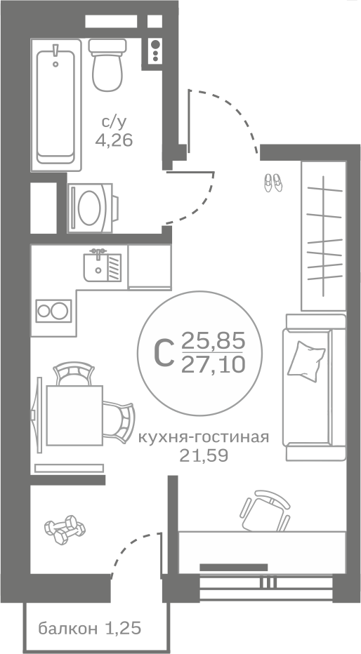 Объект недвижимости планировка 1875401