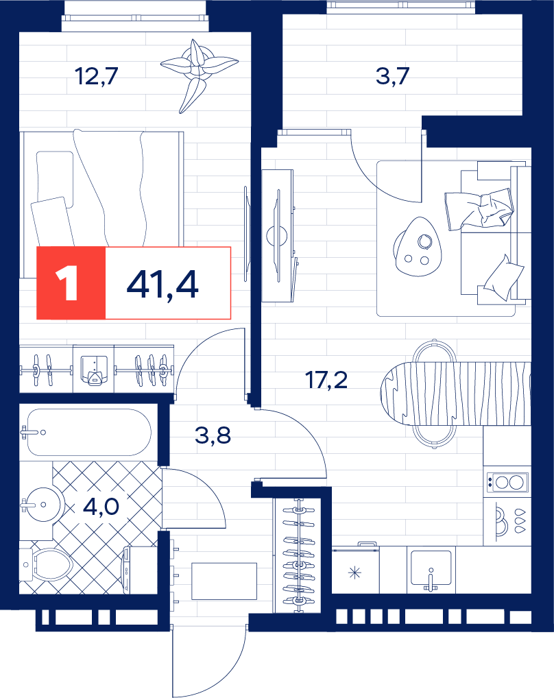 Купить 1 комнатная квартира в Тюмени в районе Южный 2, продажа  однокомнатная квартира недорого