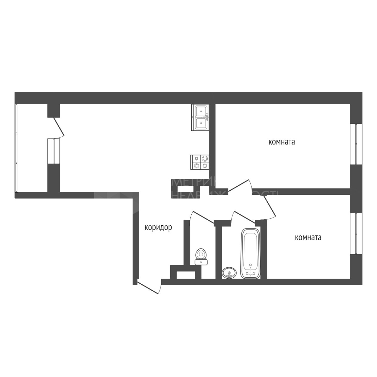 Двухкомнатная Квартира 71.3 м² по цене 6900000 руб., , Никольский в ...