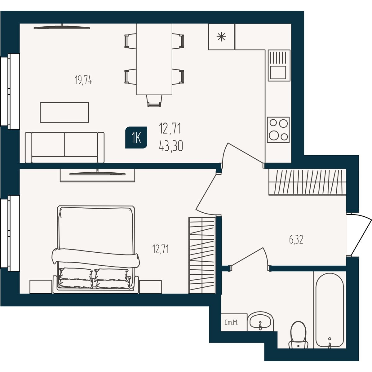 Объект недвижимости планировка 9136880