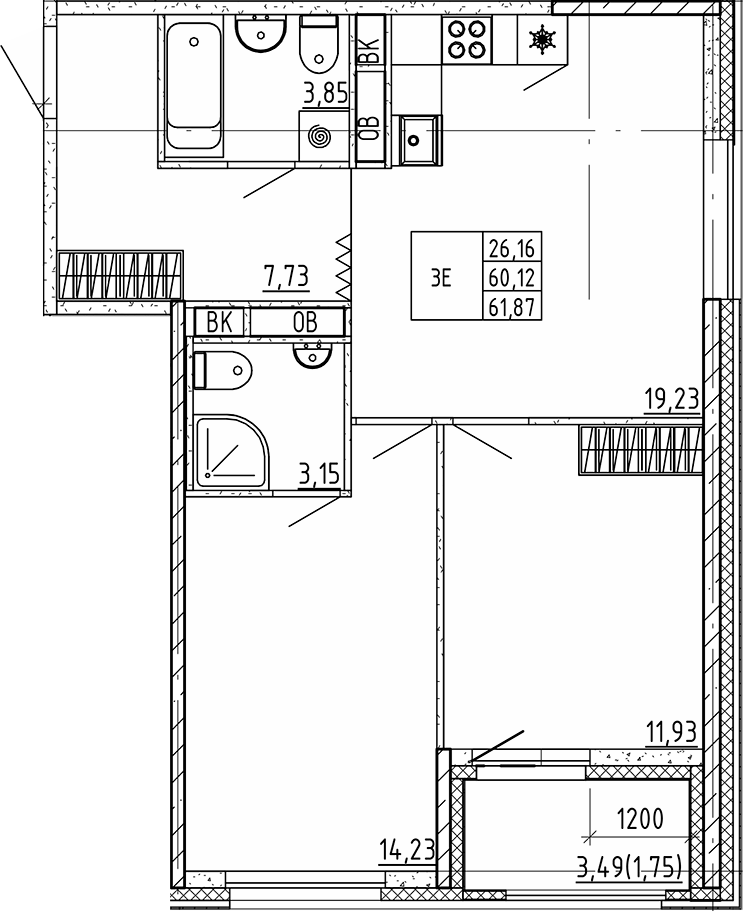 Объект недвижимости планировка 9069311