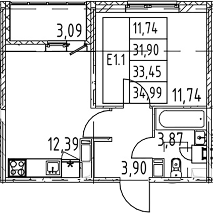 Объект недвижимости планировка 9069332