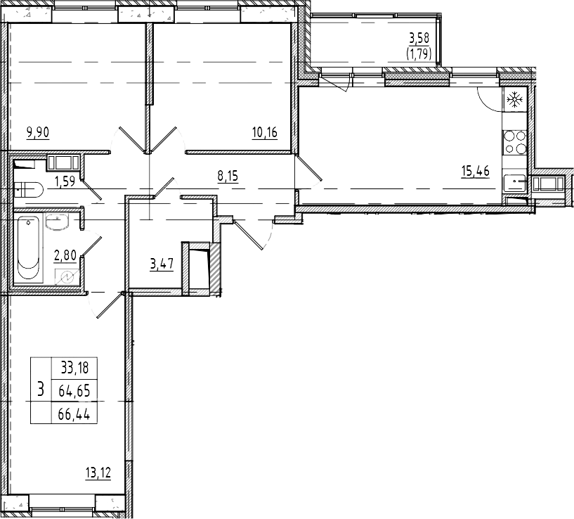 Объект недвижимости планировка 9095639