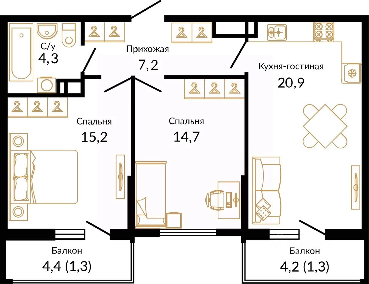 Объект недвижимости планировка 3436204