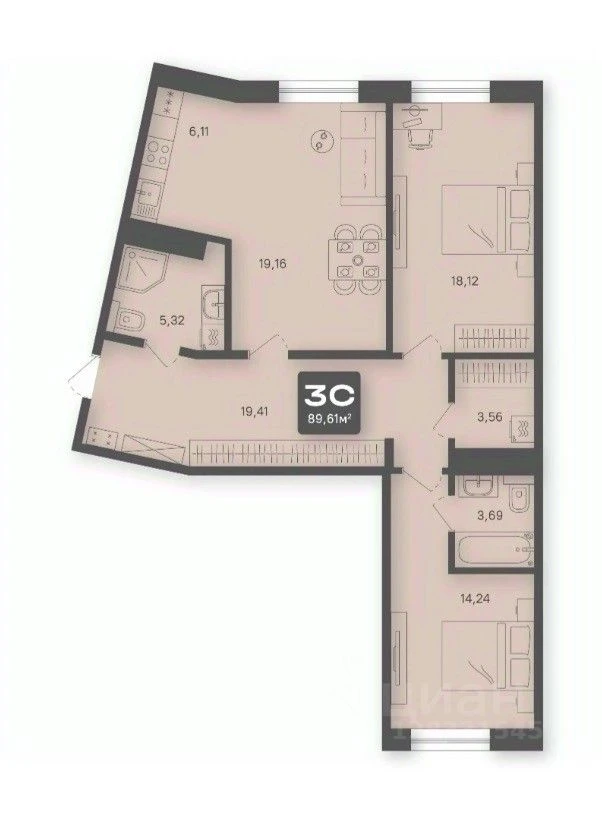 Объект недвижимости планировка 8079206